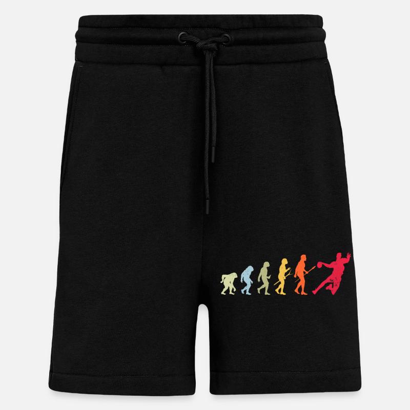 Évolution du handball - Short bio décontracté fabriqué en UE - SOLID BLACK