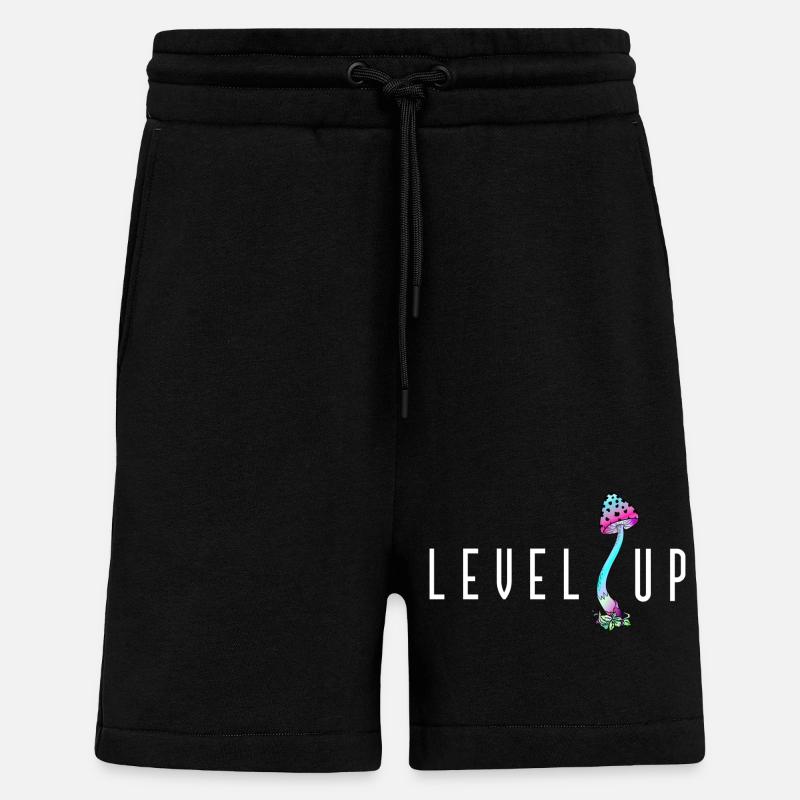 LEVEL UP Champignon - Short bio décontracté fabriqué en UE - SOLID BLACK