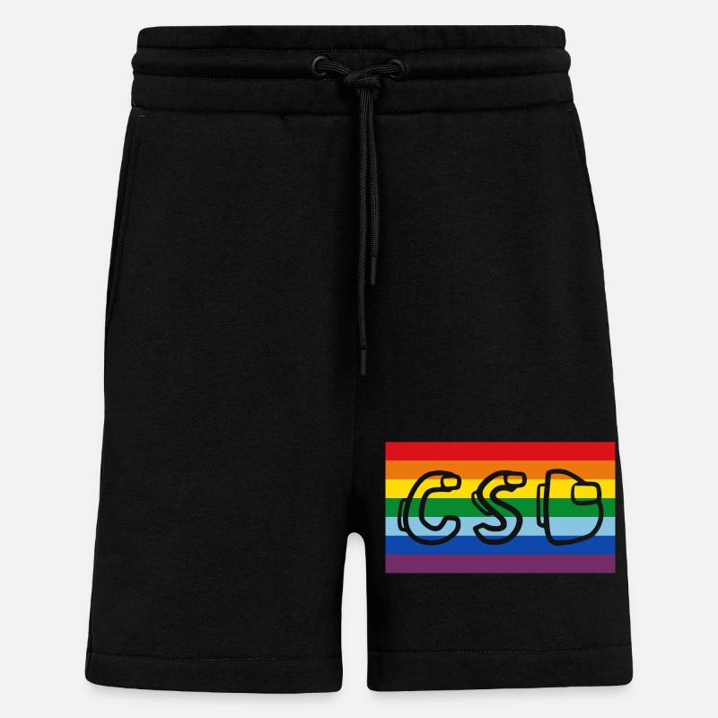 Rainbow Banner CSD - Shorts - made by SPREAD - SOLID BLACK