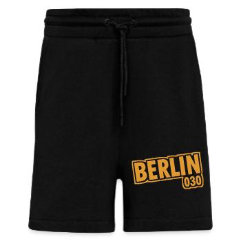Berlin - 030 - Capitale - Allemagne - Indicatif régional - Short bio décontracté fabriqué en UE - SOLID BLACK - Devant
