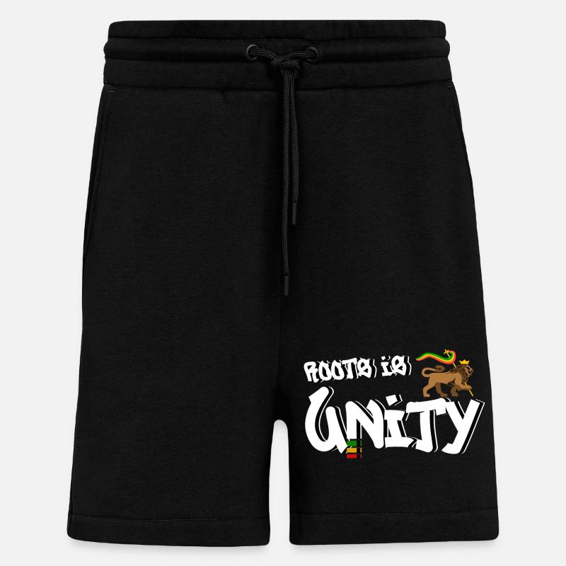 Les racines, c’est l’unité - Short bio décontracté fabriqué en UE - SOLID BLACK