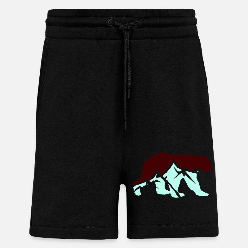 braunbär silhouette berge - Shorts - made by SPREAD - SOLID BLACK