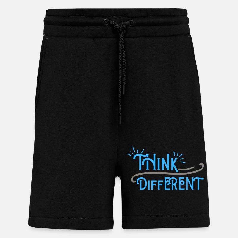 Think Differnet Blue Grey Design - Shorts - made by SPREAD - SOLID BLACK