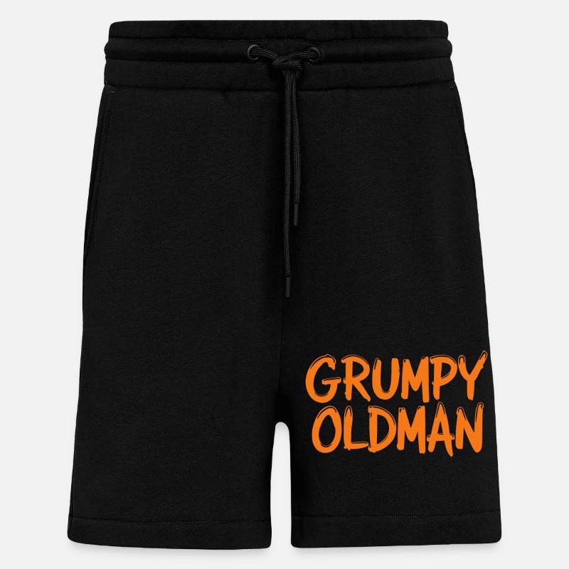 GRUMPY OLDMAN - Shorts - made by SPREAD - SOLID BLACK