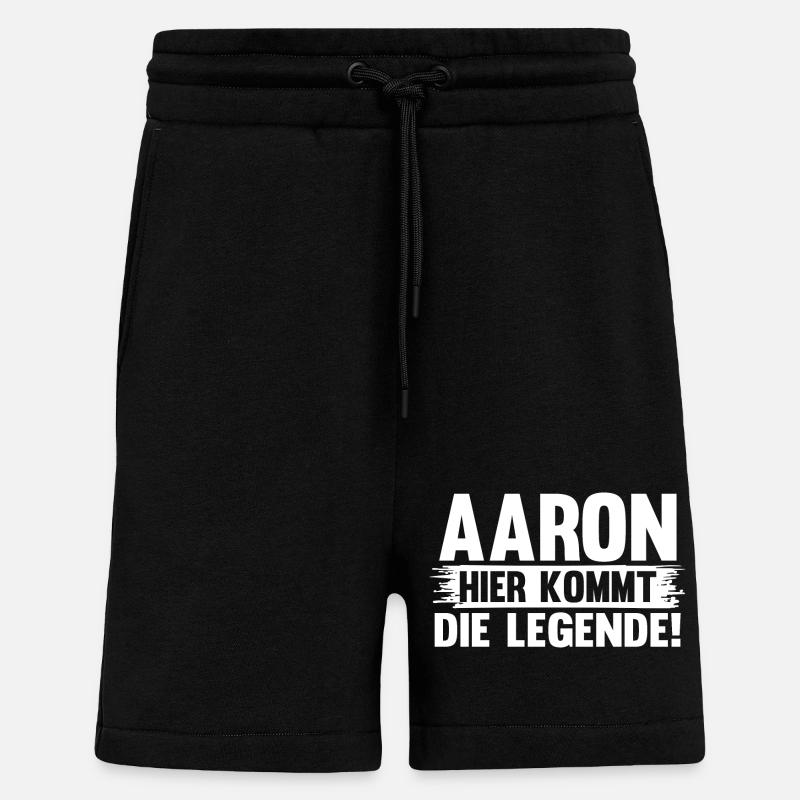 First name Aaron - Shorts - made by SPREAD - SOLID BLACK