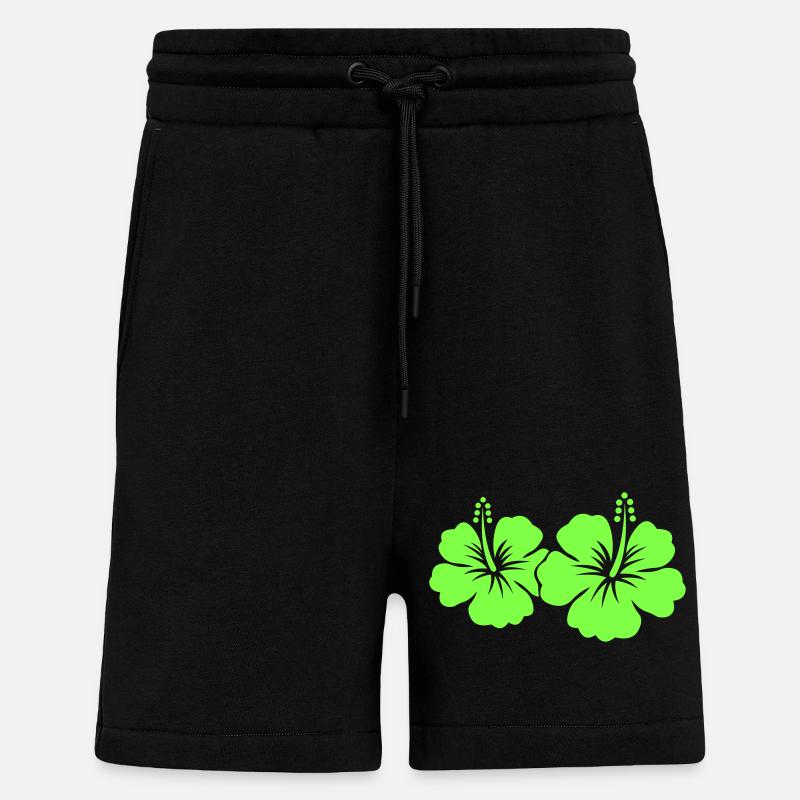 Hibiskus Blume - Shorts - made by SPREAD - SOLID BLACK