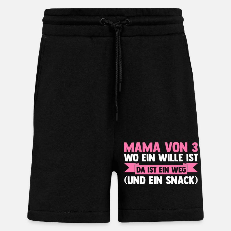 Mama Von 3 Kindern - Shorts - made by SPREAD - SOLID BLACK