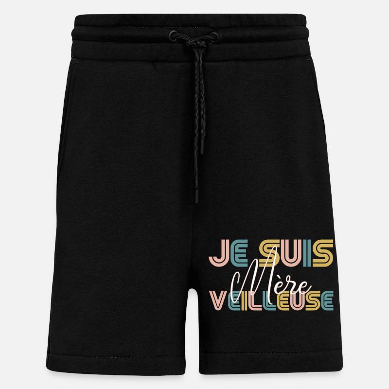 Je suis mère-veilleuse - Short bio décontracté fabriqué en UE - SOLID BLACK