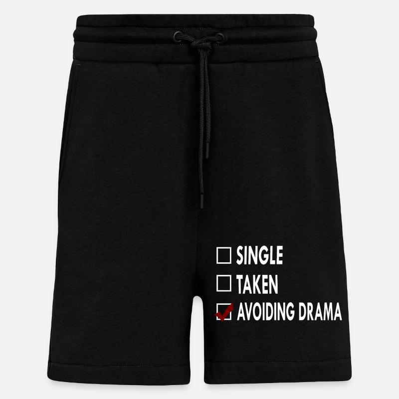 SINGLE AVOIDING DRAMA - Short bio décontracté fabriqué en UE - SOLID BLACK