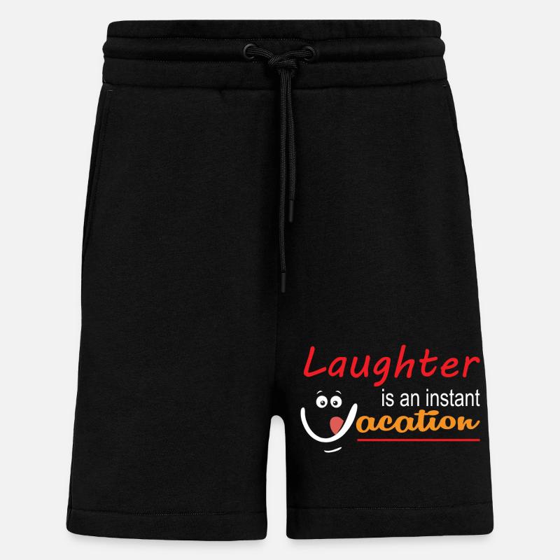 Lachen ist ein Kurzurlaub - Shorts - made by SPREAD - SOLID BLACK