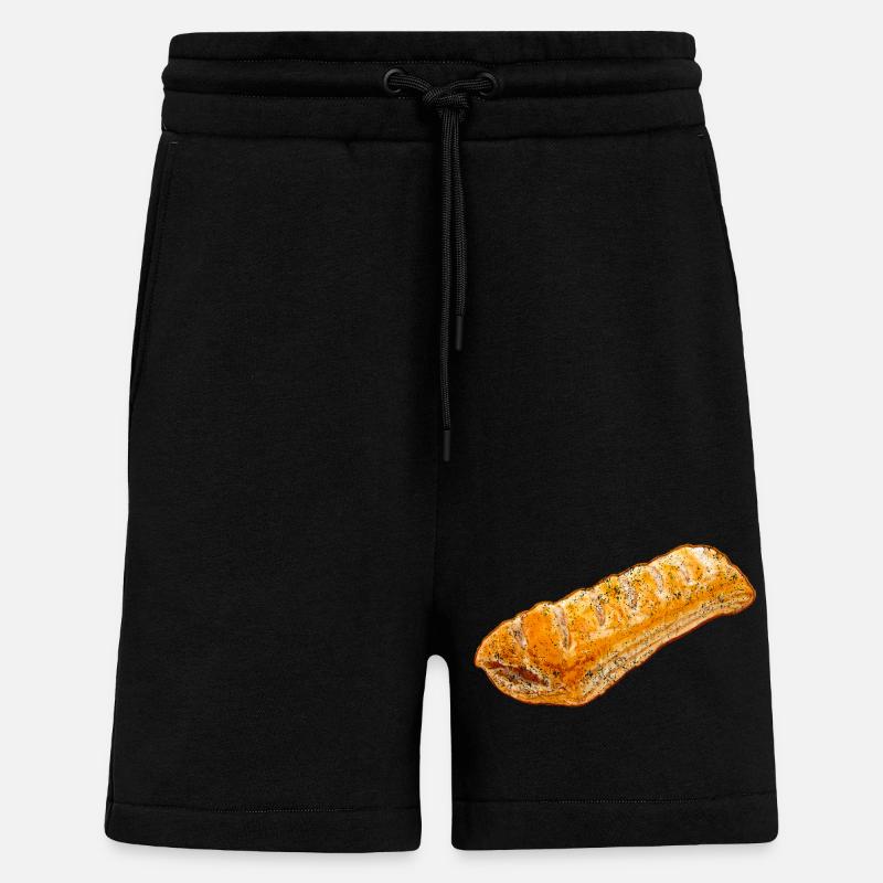 Wurstbrötchen Illustration - Verwitterte Optik - Shorts - made by SPREAD - SOLID BLACK