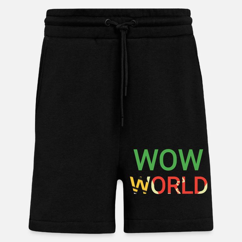 wow Welt bunter text - Shorts - made by SPREAD - SOLID BLACK