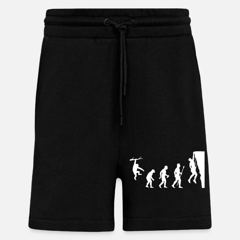 Rock Climbing Evolution Shirt - Shorts - made by SPREAD - SOLID BLACK