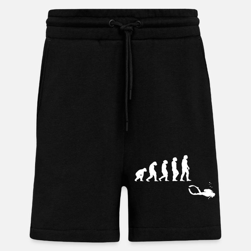 Evolution diving with a device - Shorts - made by SPREAD - SOLID BLACK