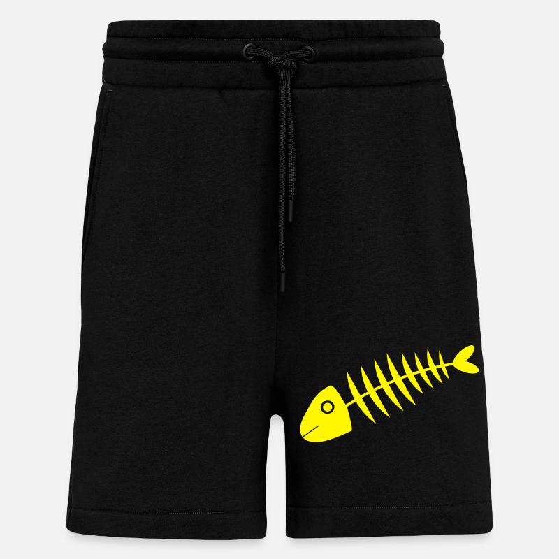Poisson jaune Poisson comique - Short bio décontracté fabriqué en UE - SOLID BLACK