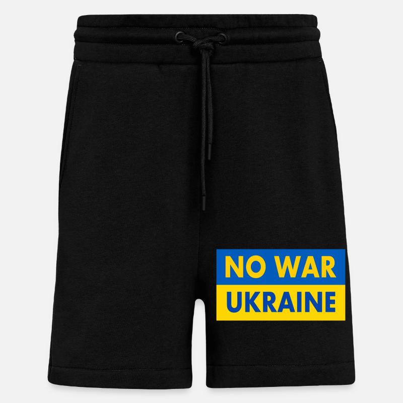 No war - Short bio décontracté fabriqué en UE - SOLID BLACK