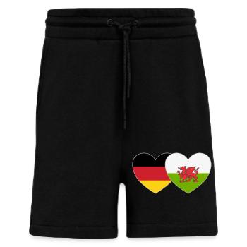 Allemagne Pays de Galles Drapeau - Short bio décontracté fabriqué en UE - SOLID BLACK - Devant
