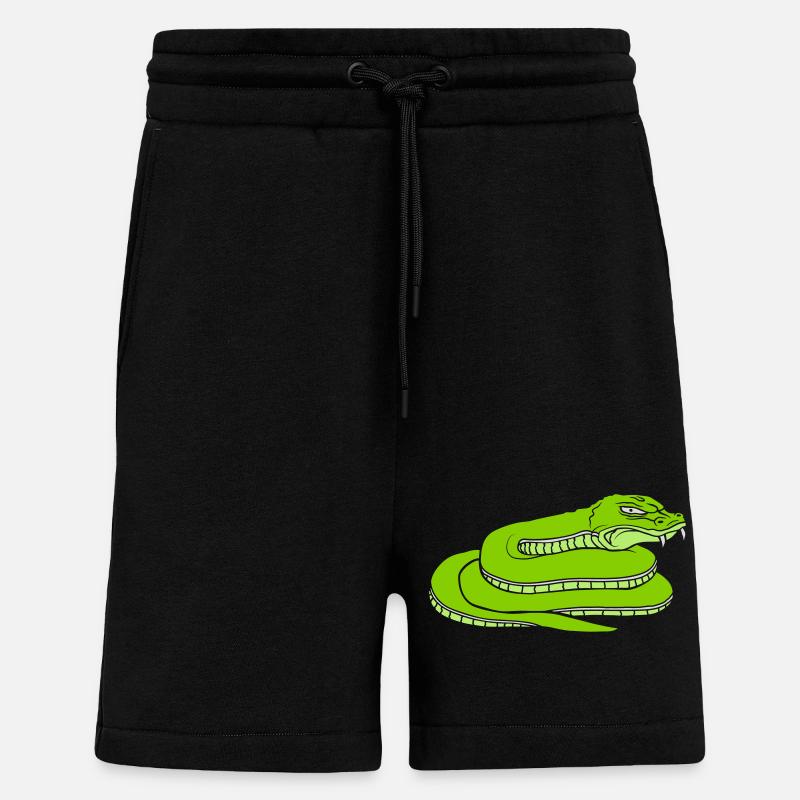 Concevoir un dangereux serpent maléfique - Short bio décontracté fabriqué en UE - SOLID BLACK