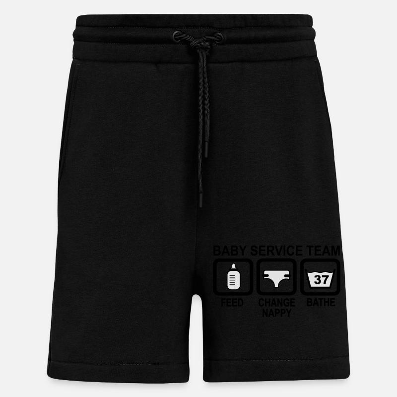 Équipe de service bébé - Short bio décontracté fabriqué en UE - SOLID BLACK