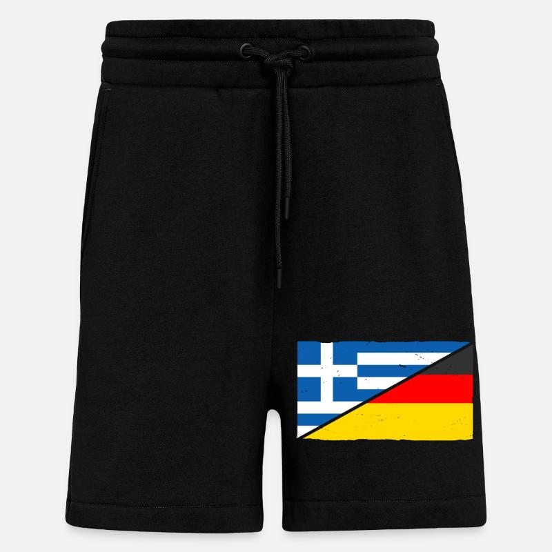 Greece Germany Greece - Shorts - made by SPREAD - SOLID BLACK