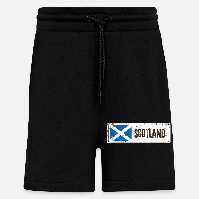Drapeau de l’Écosse - Short bio décontracté fabriqué en UE - SOLID BLACK