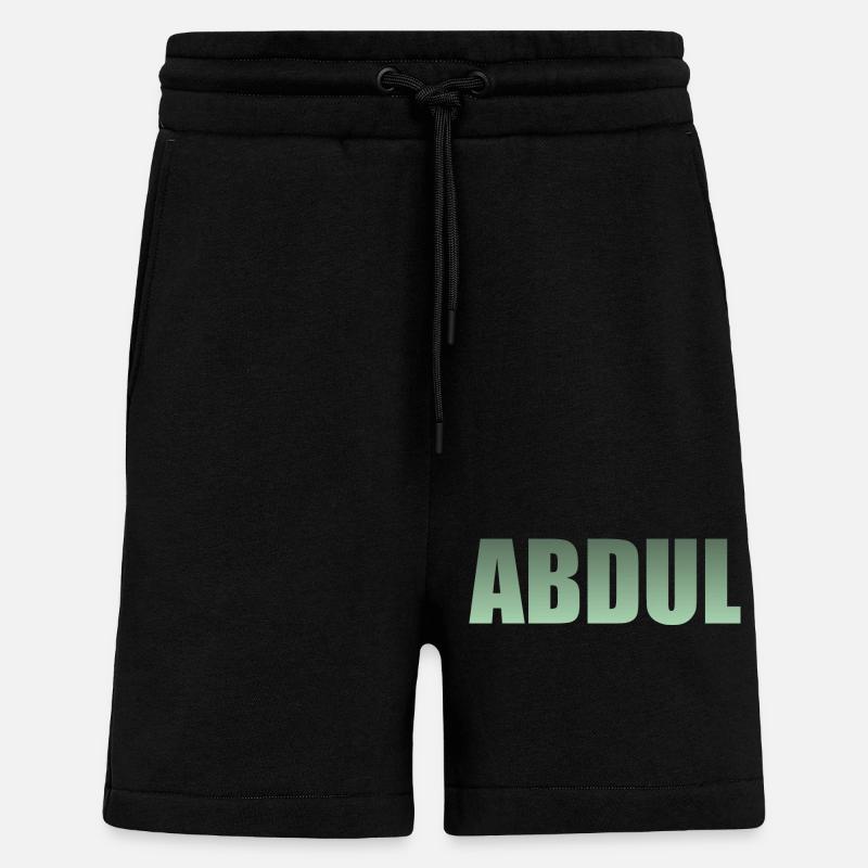 First name: Abdul - green gradient - Shorts - made by SPREAD - SOLID BLACK