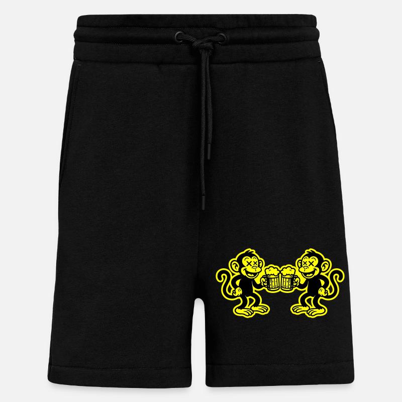 Bier Affe Witzig - Shorts - made by SPREAD - SOLID BLACK