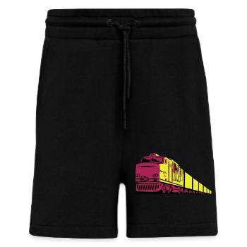 Ferroviaire fret locomotive - Short bio décontracté fabriqué en UE - SOLID BLACK - Devant