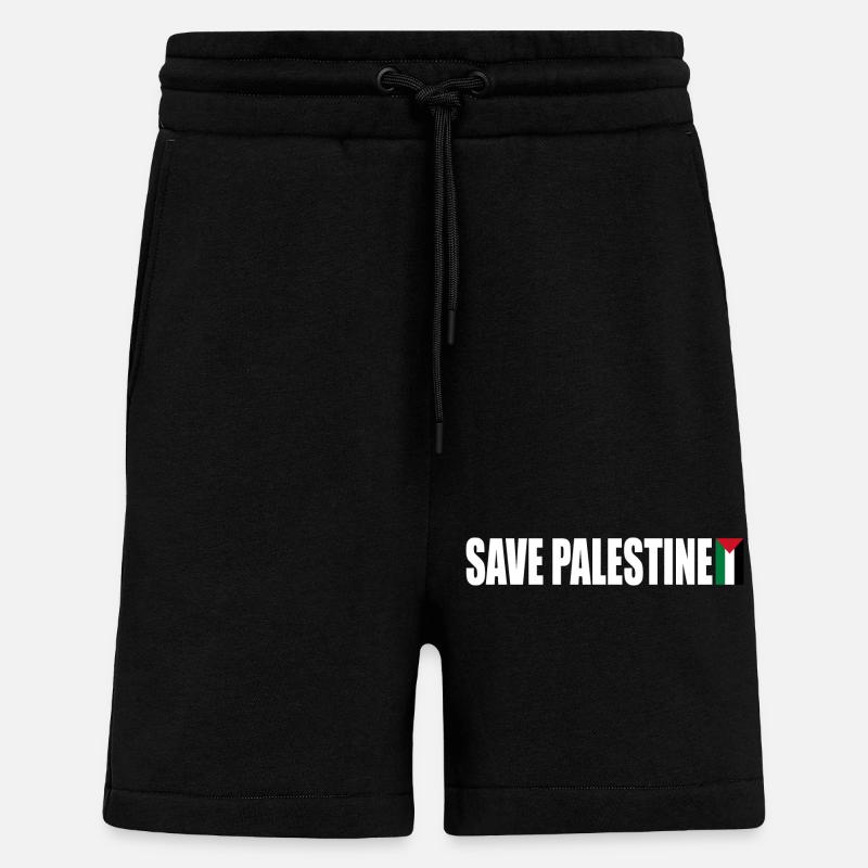 Save palestine - Short bio décontracté fabriqué en UE - SOLID BLACK