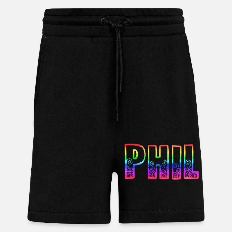 phil rs arc-en-ciel - Short bio décontracté fabriqué en UE - SOLID BLACK