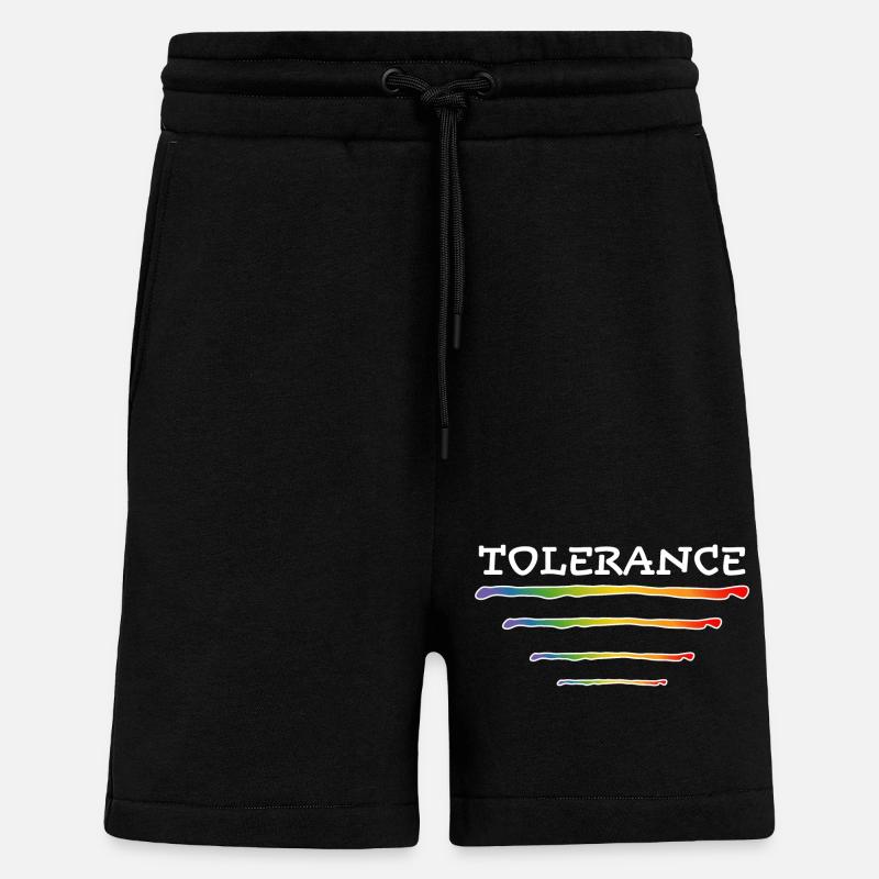 GAY Lesbienne tolérance blanche - Short bio décontracté fabriqué en UE - SOLID BLACK