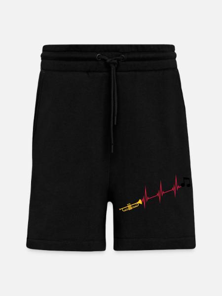 Musical note heartbeat trumpet - Shorts - made by SPREAD - SOLID BLACK