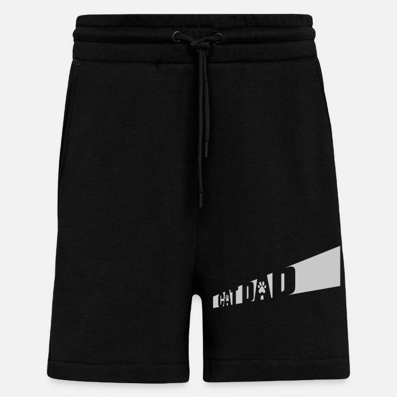 Chat Papa Katzenfreund Balken - Short bio décontracté fabriqué en UE - SOLID BLACK