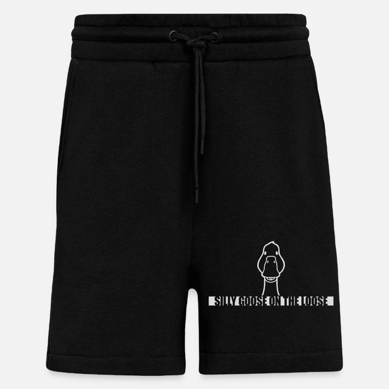 oie en liberté - Short bio décontracté fabriqué en UE - SOLID BLACK