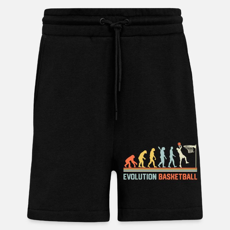 Basketball Evolution - Shorts - made by SPREAD - SOLID BLACK
