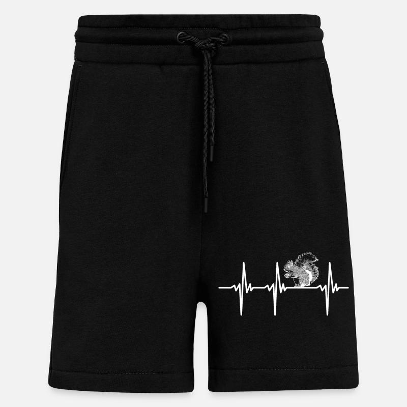 Heartbeat for squirrels - Shorts - made by SPREAD - SOLID BLACK