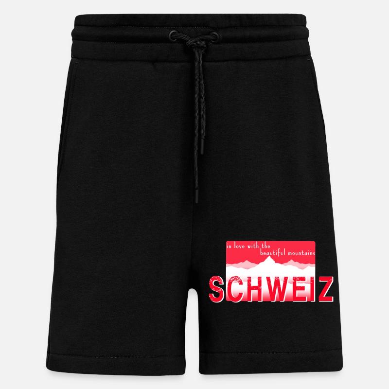 Schweiz Berge - Shorts - made by SPREAD - SOLID BLACK
