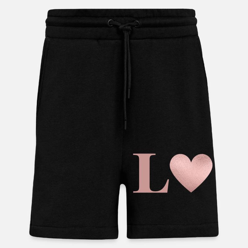 Buchstabe l Herz roségold - Shorts - made by SPREAD - SOLID BLACK
