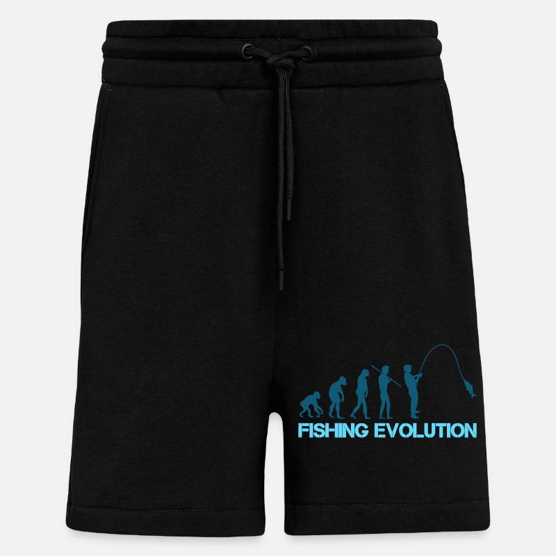 Évolution de la pêche - Short bio décontracté fabriqué en UE - SOLID BLACK