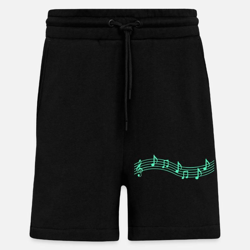music notes - Shorts - made by SPREAD - SOLID BLACK