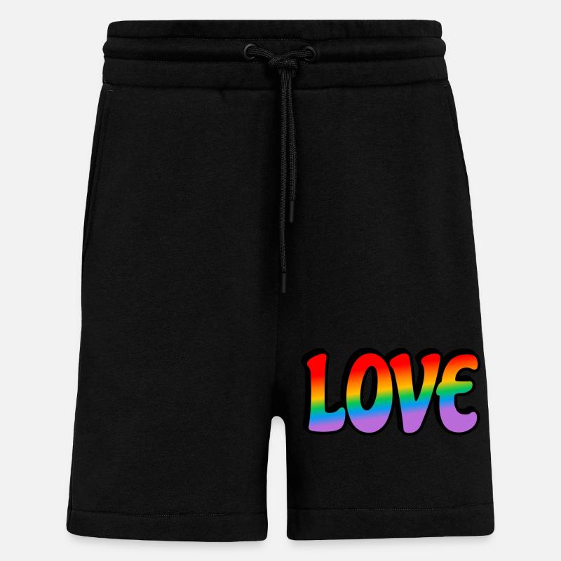 Retro Regenbogen Liebe - Shorts - made by SPREAD - SOLID BLACK