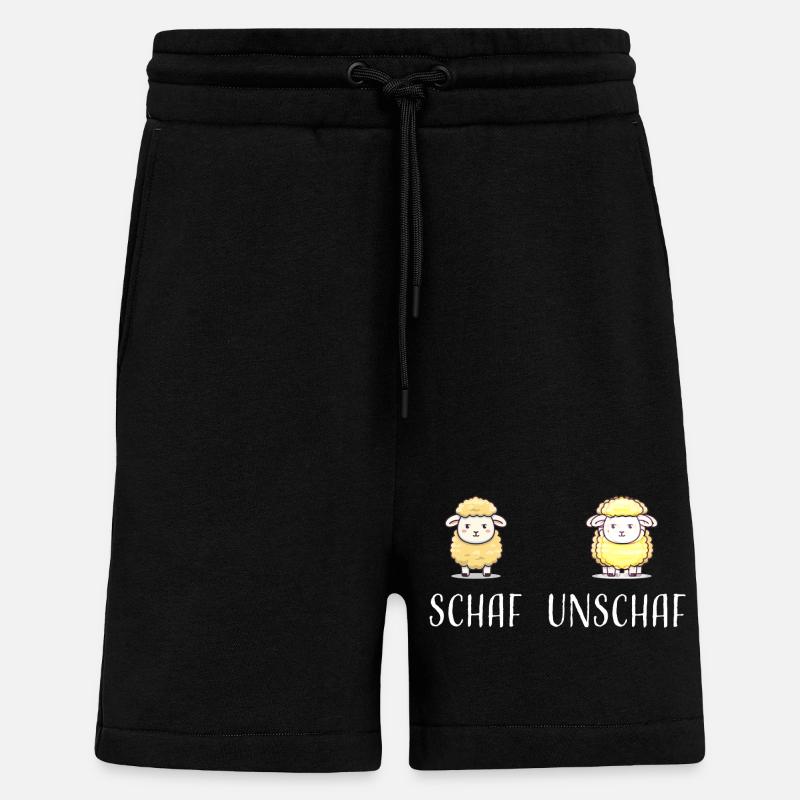 Schaf Unschaf lustiges cooles Geschenk - Shorts - made by SPREAD - SOLID BLACK