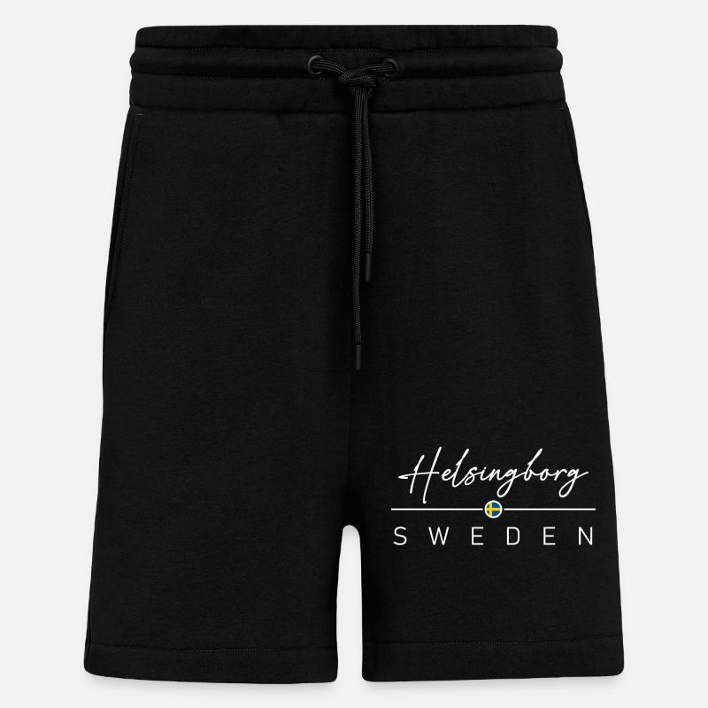 Schweden - Helsingborg - Suède - Sverige - Short bio décontracté fabriqué en UE - SOLID BLACK