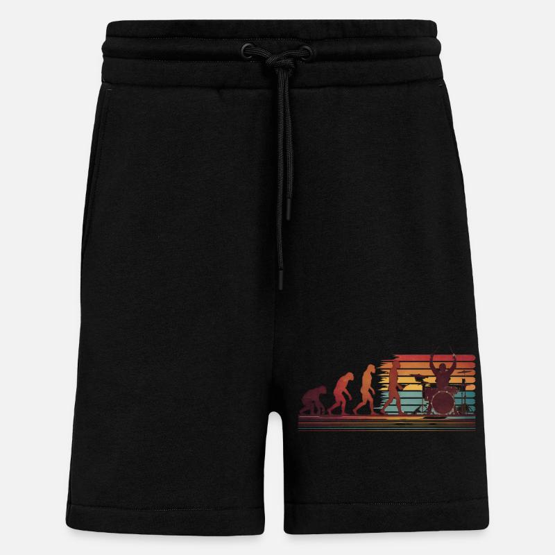 Batteur Evolution Drums - Short bio décontracté fabriqué en UE - SOLID BLACK