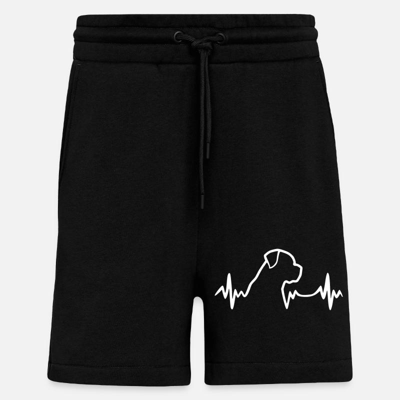 Rottweiler - Heartbeat - Chien - Short bio décontracté fabriqué en UE - SOLID BLACK