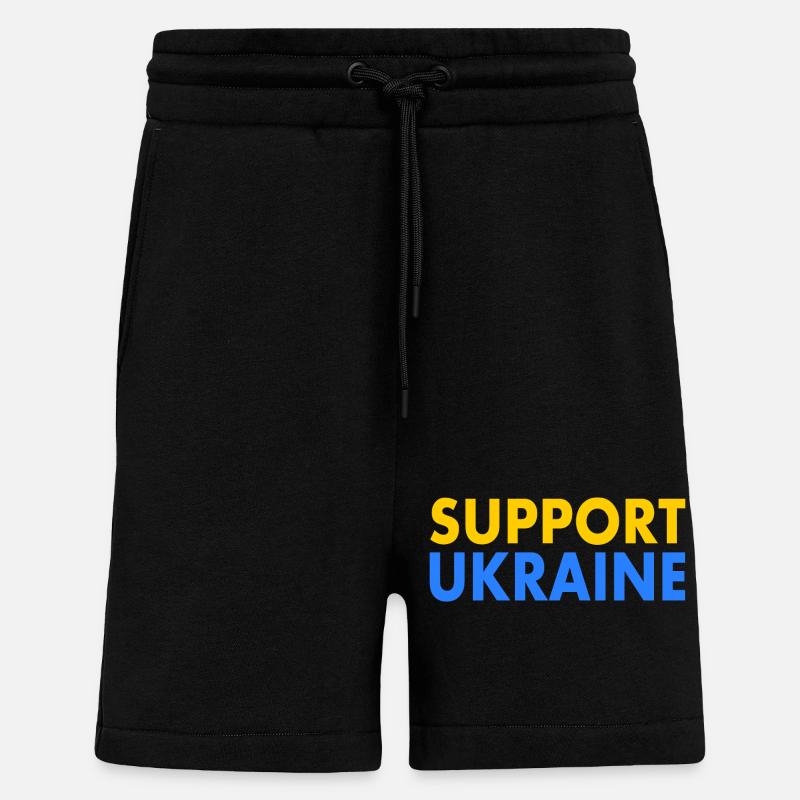 Support ukraine - Short bio décontracté fabriqué en UE - SOLID BLACK