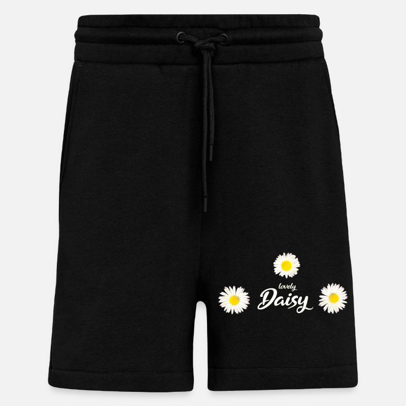 Daisy Goose Flower Spring - Shorts - made by SPREAD - SOLID BLACK