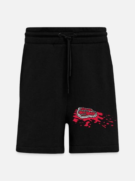 Blutlache Steak saftig Grillmeister - Shorts - made by SPREAD - SOLID BLACK
