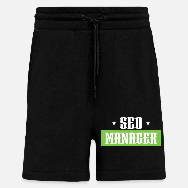 SEO Manager tshirt vert noir - Short bio décontracté fabriqué en UE - SOLID BLACK
