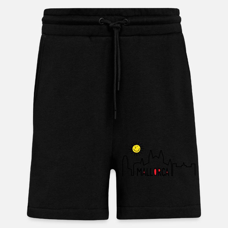 Majorque en été - Short bio décontracté fabriqué en UE - SOLID BLACK